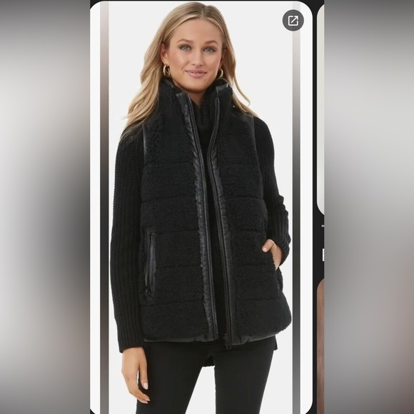Tuckernuck Jackets & Blazers - Tuckernuck Beckham reversible Black faux shearling and leather Vest